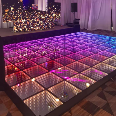 outdoor portable illuminated tempered plexiglass flooring 3d mirror led lighted dance floor tiles hire for wedding